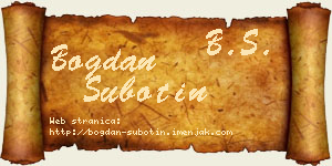 Bogdan Subotin vizit kartica